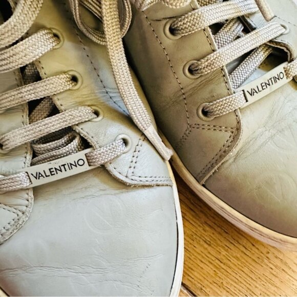VALENTINO BY MARIO VALENTINO Jimmy Logo gray Leather lace up Sneaker men 11 - Picture 8 of 16